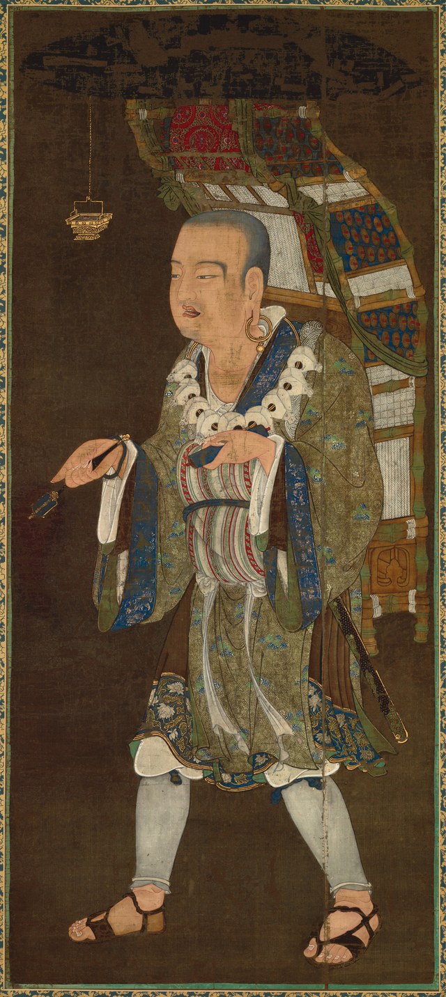 玄奘三藏像,日本镰仓时代绢本着色,现藏东京国立博物馆
