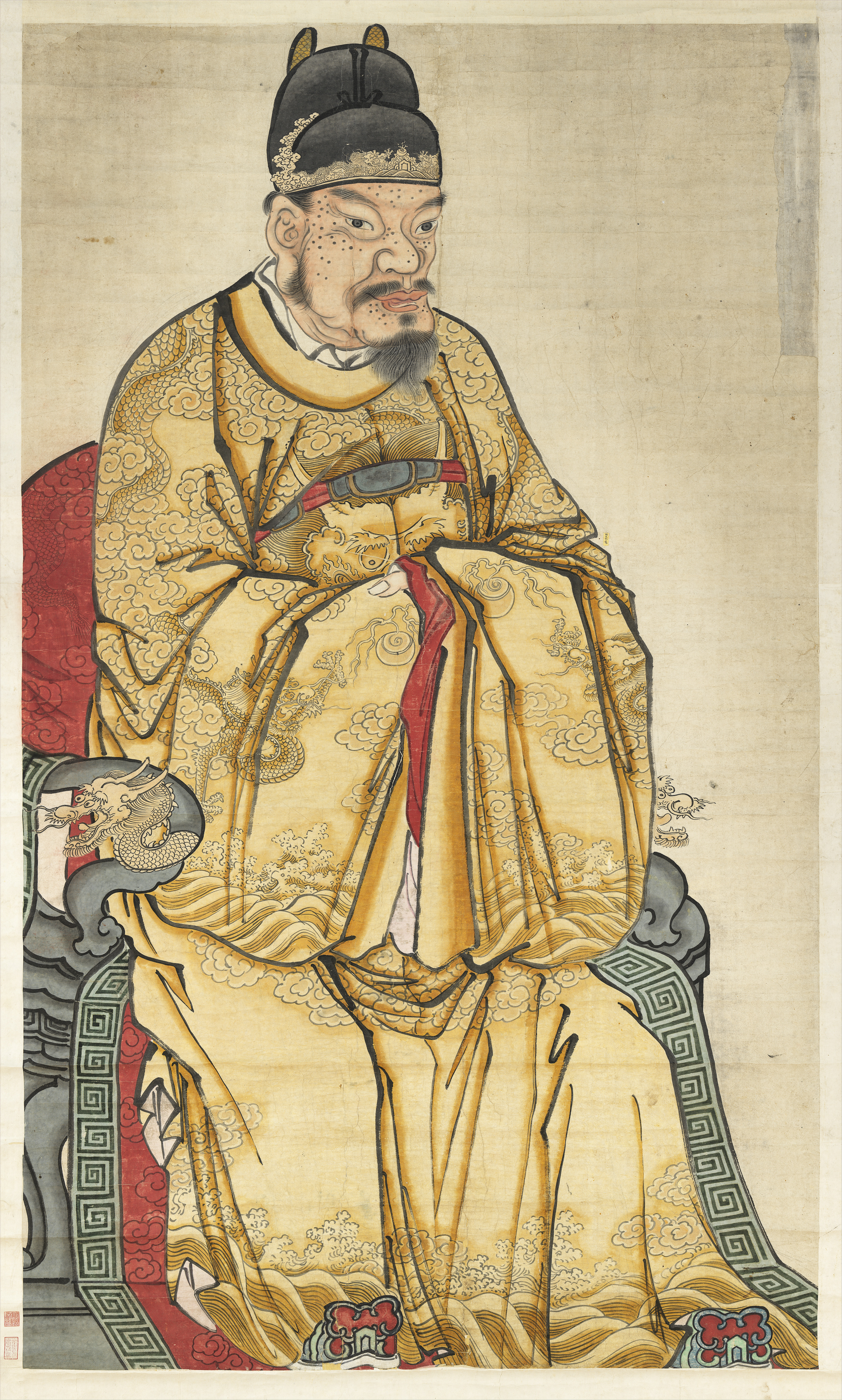 南薰殿旧藏《明太祖坐像》轴,明太祖朱元璋端坐像